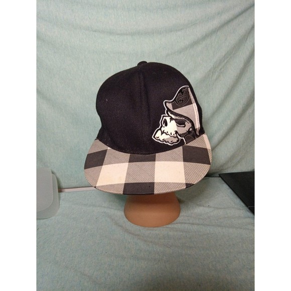 Metal Mulisha Larry Linkogle Brian Deegan Plaid Fitted S/M Flat Brim Hat - Picture 1 of 3